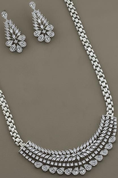 ad silver polish necklace earrings Set adspnes250390