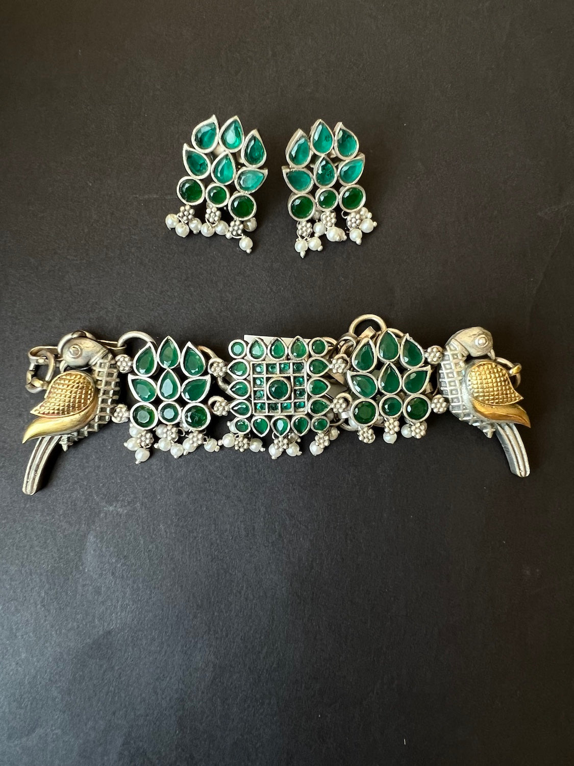 green stone studded