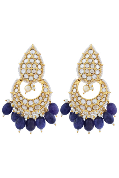 small jadau chandbali earrings