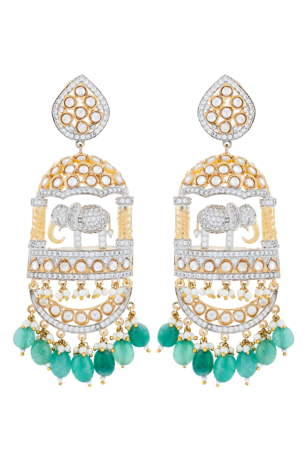 elephant cz earrings