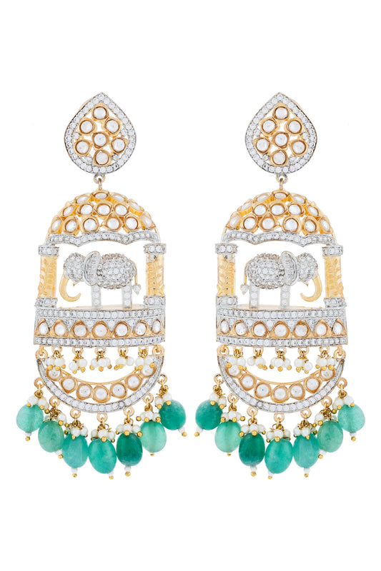 elephant cz earrings