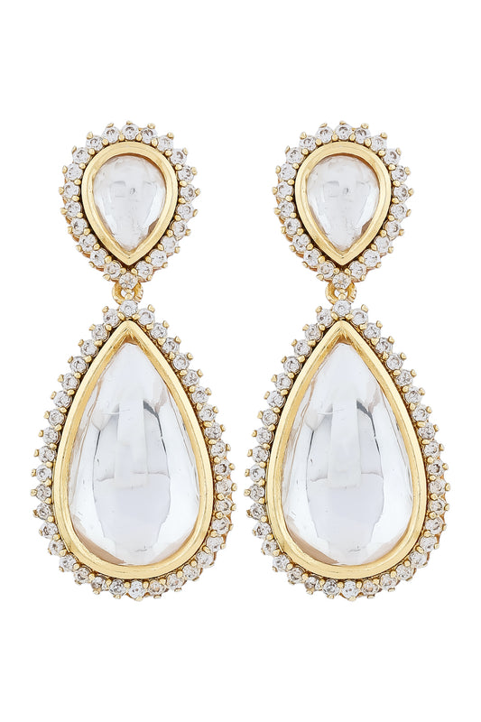 uncut polki diamond drop earrings