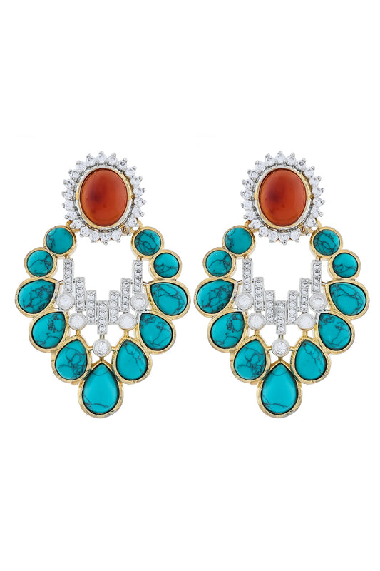 Turquoise red big studs