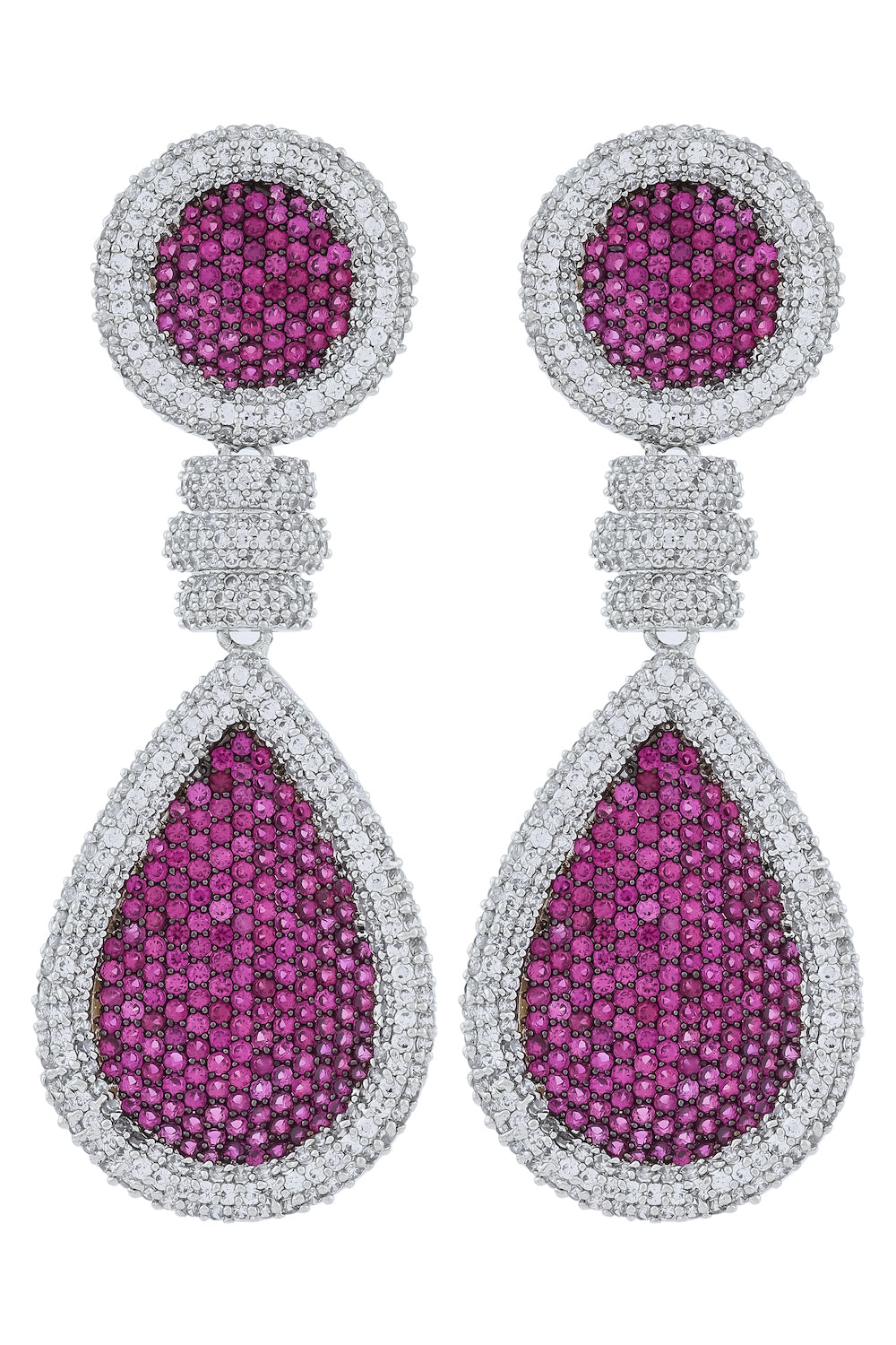 dark pink zirconia earrings