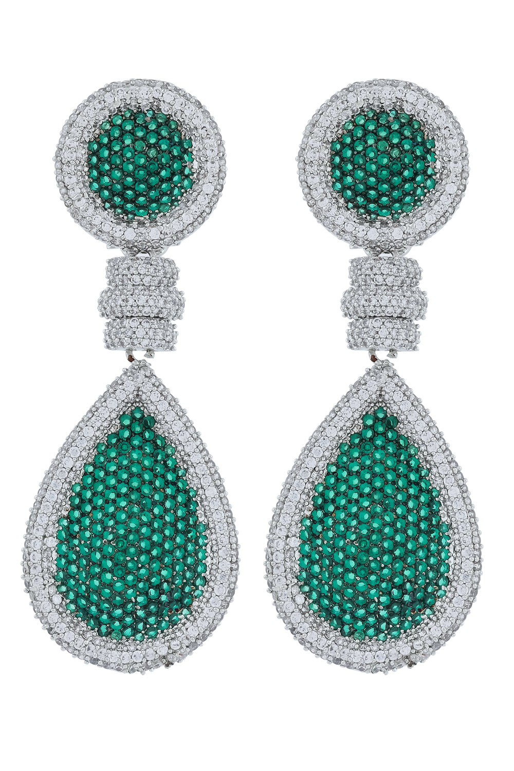 green zirconia earrings