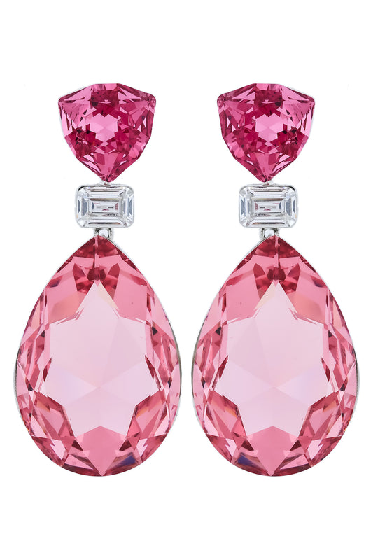 pink Swarovski earrings 