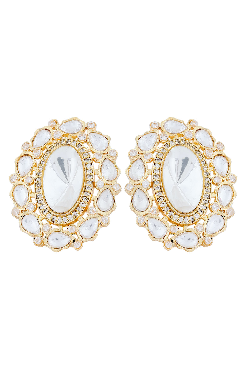 cz diamond uncut polki earrings