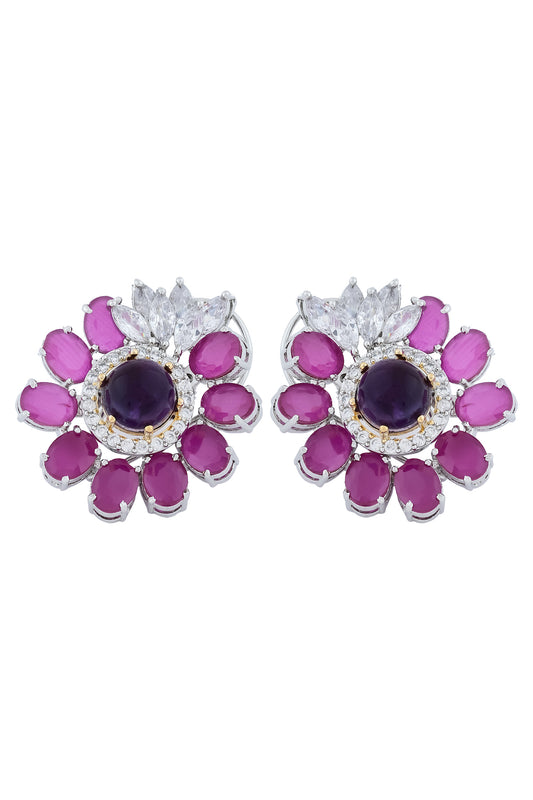 purple pink earrings