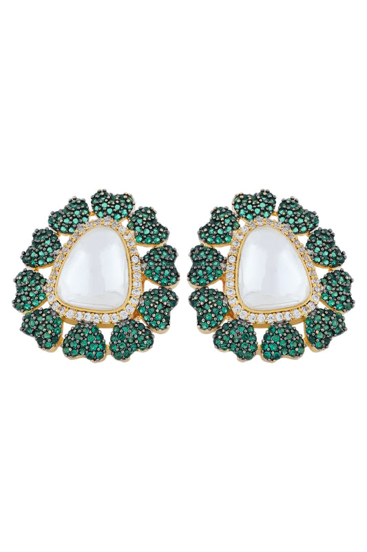 emerald cz earrings