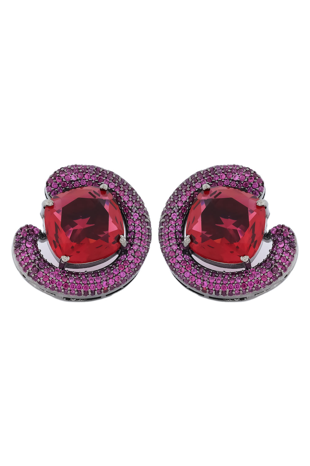 red and ruby cz studs