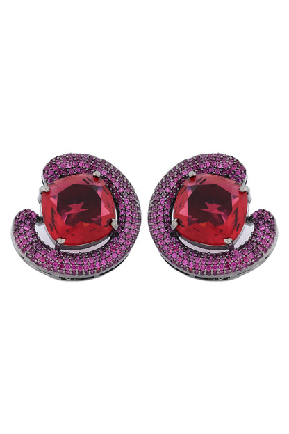 red and ruby cz studs