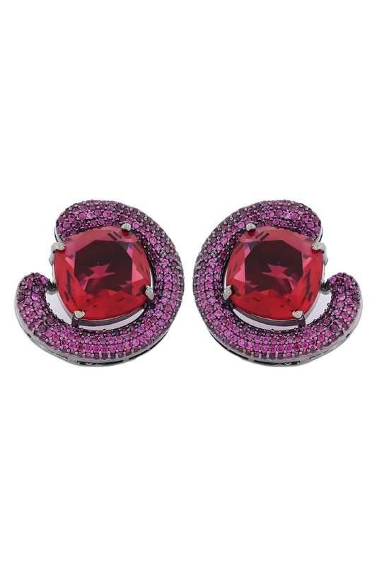 red and ruby cz studs