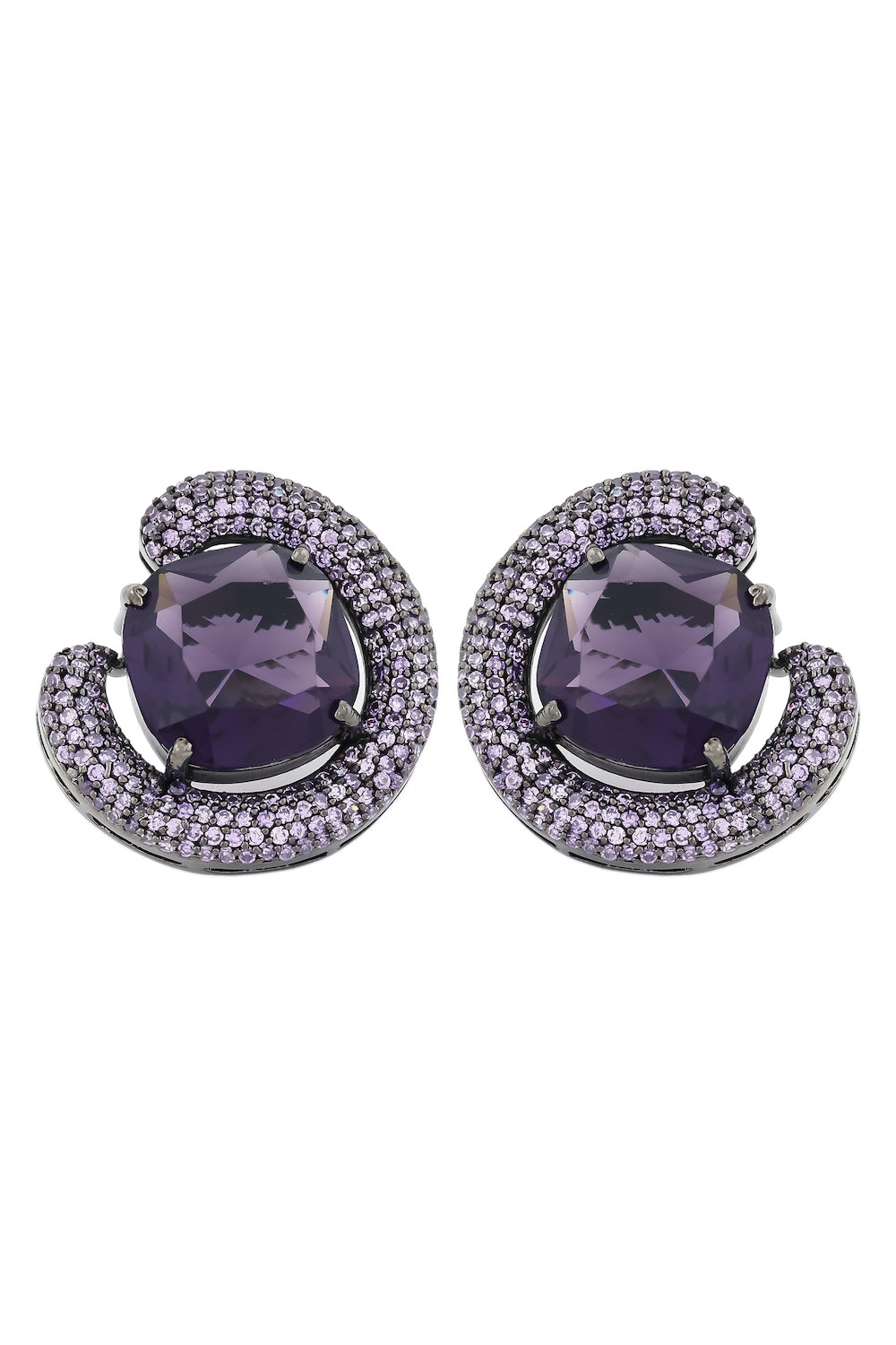 purple cz studs