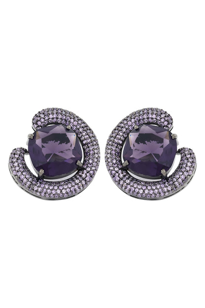 purple cz studs