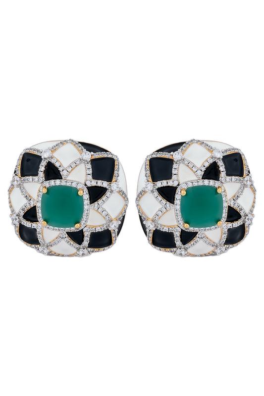 emerald cz meenakari fusion jewelry