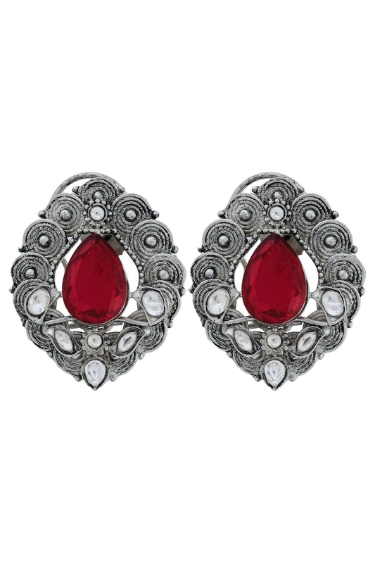 red doublet silver antique studs