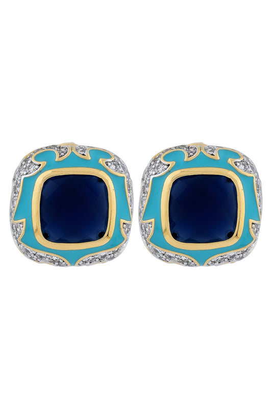 enamel turquoise blue stud earrings