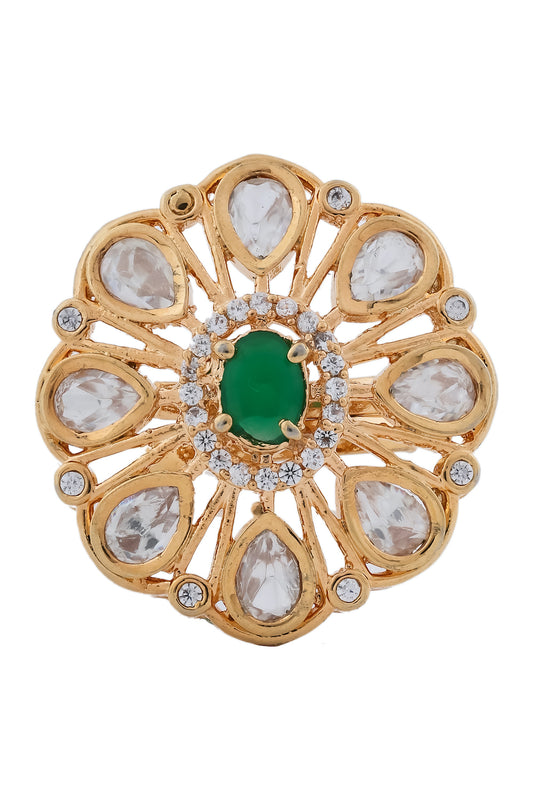 ad kundan cocktail finger ring