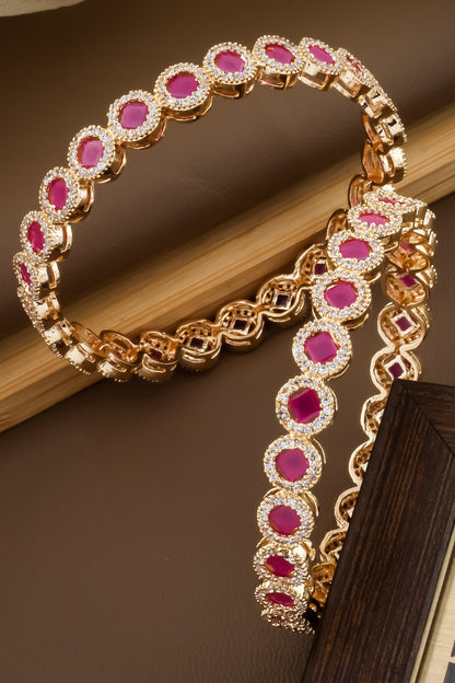 cz ruby kada bangles