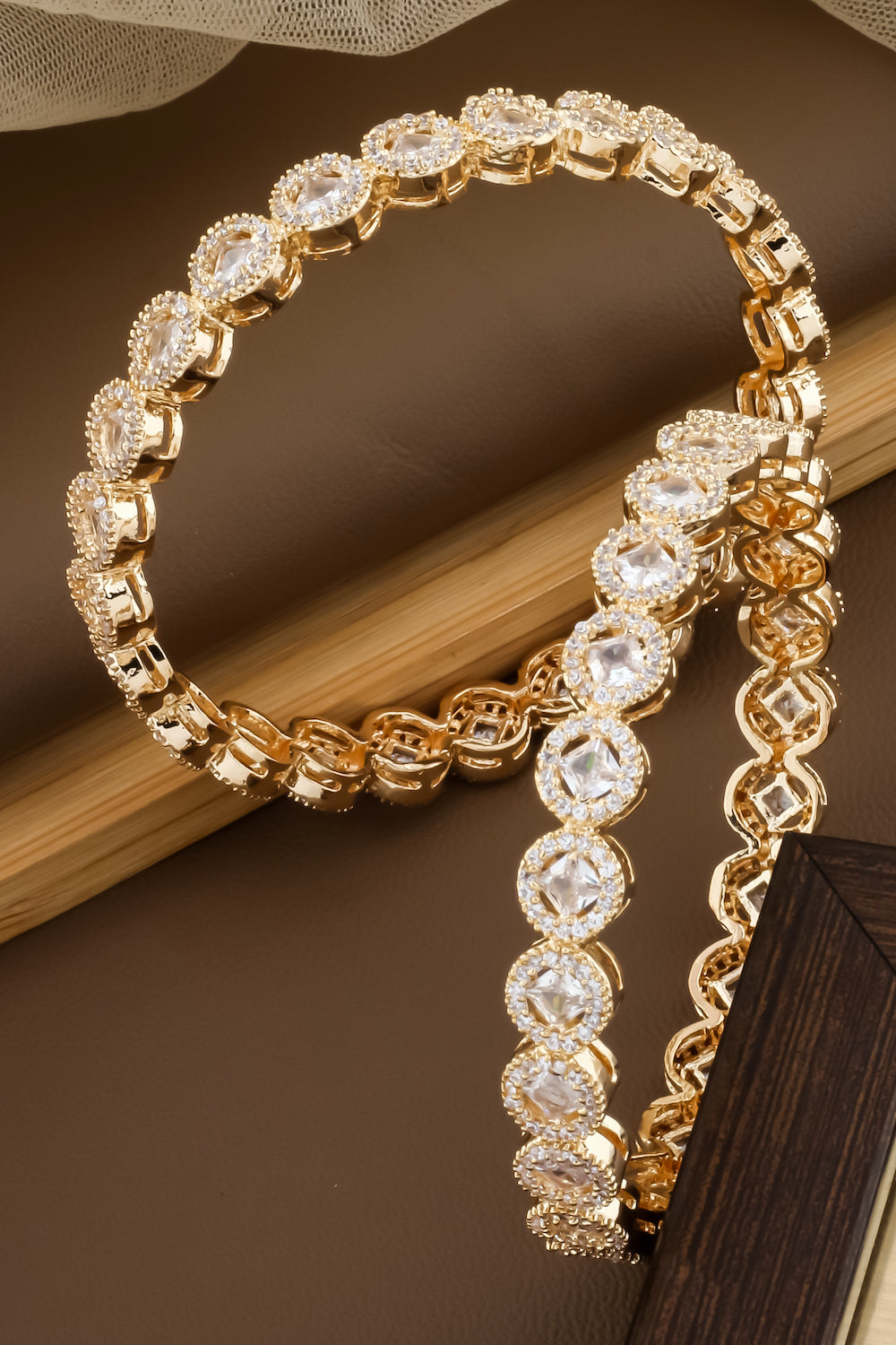 cz gold finish bangles