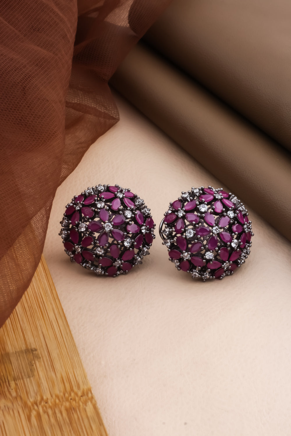 vintage ruby studs