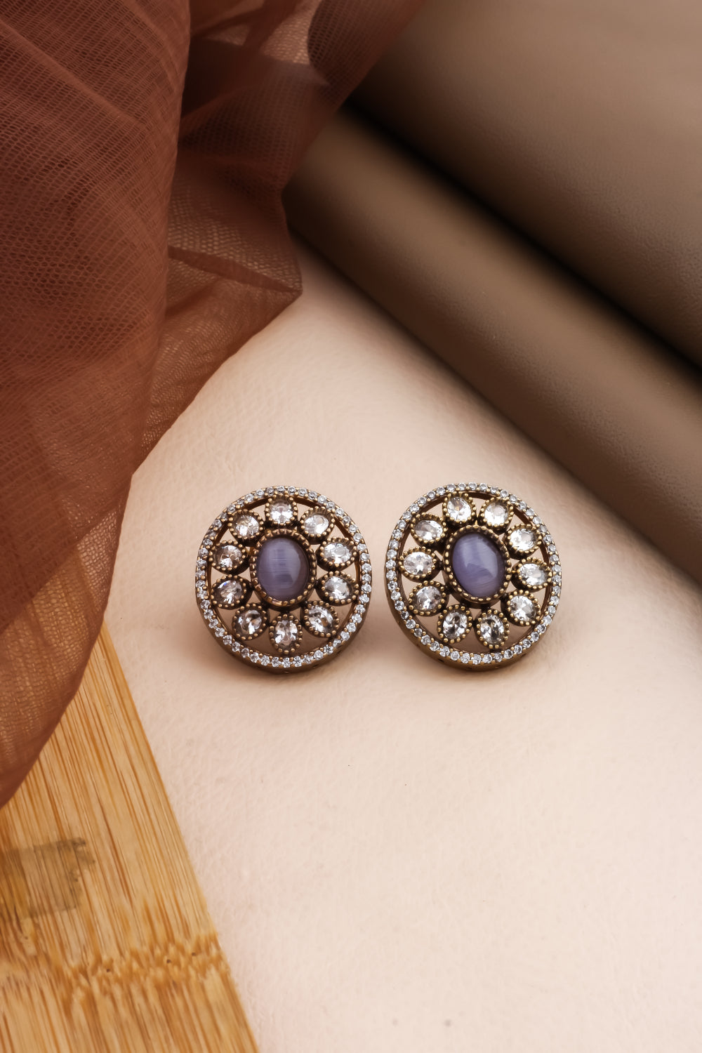 vintage cz kundan studs