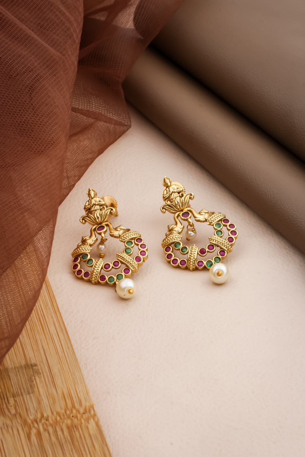 hindu godess lakshmi elephant drop earrings