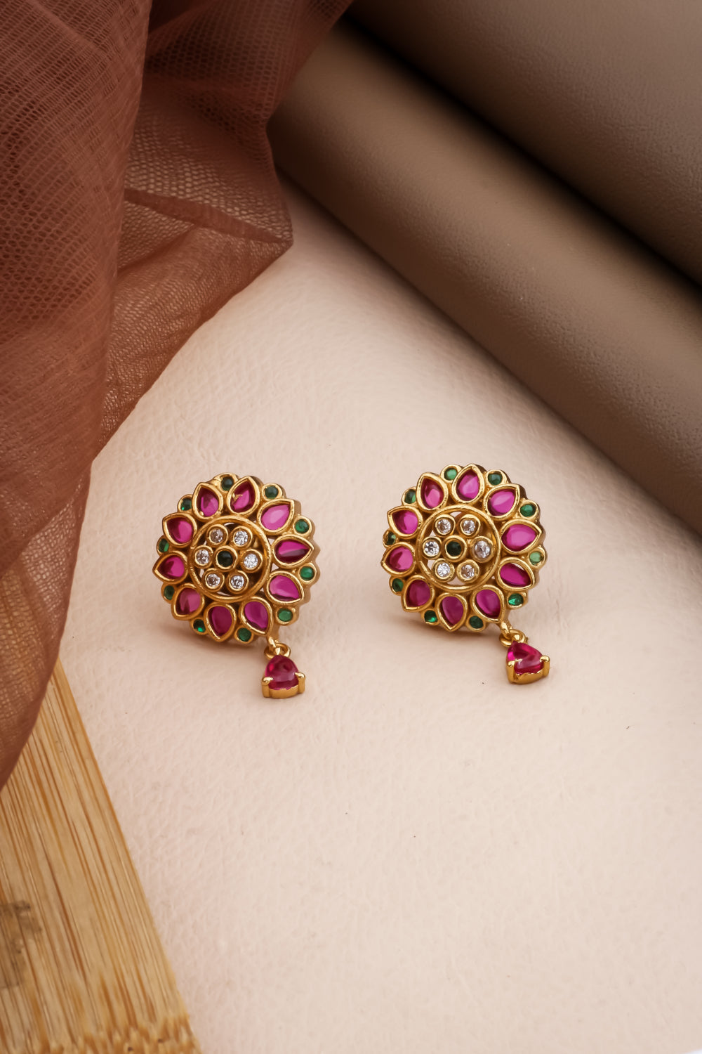 ad kundan stud earrings