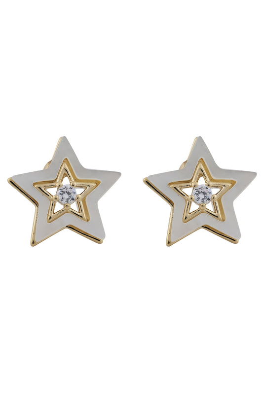 mop star 925 sterling silver post earrings