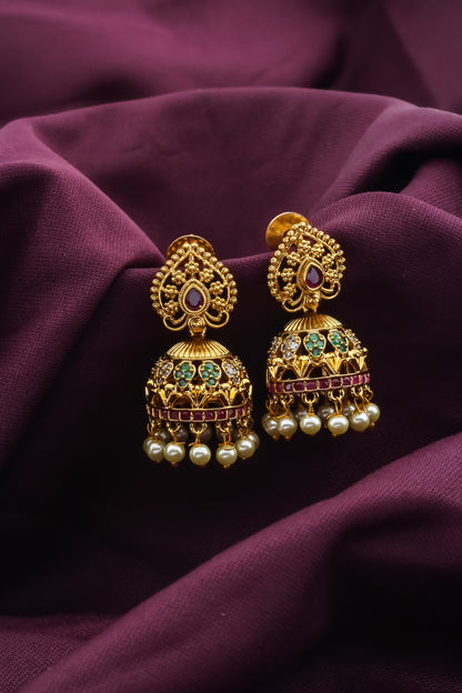 multicolour jhumka earrings