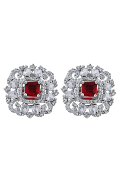 diamond red earrings