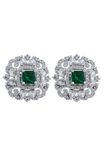 diamond square earrings