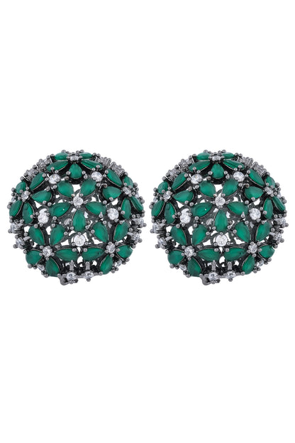 emerald cz studs