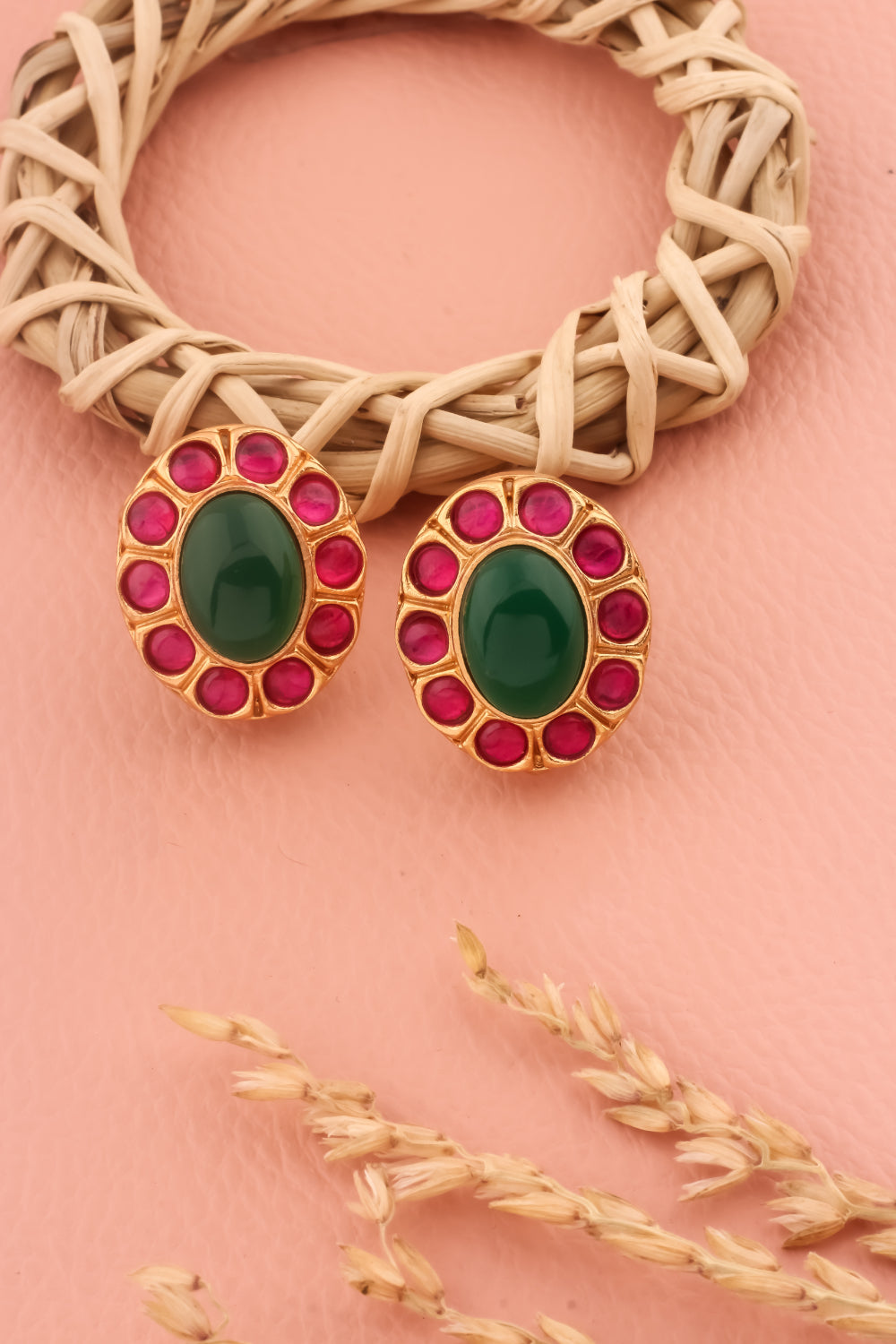 ruby green studs