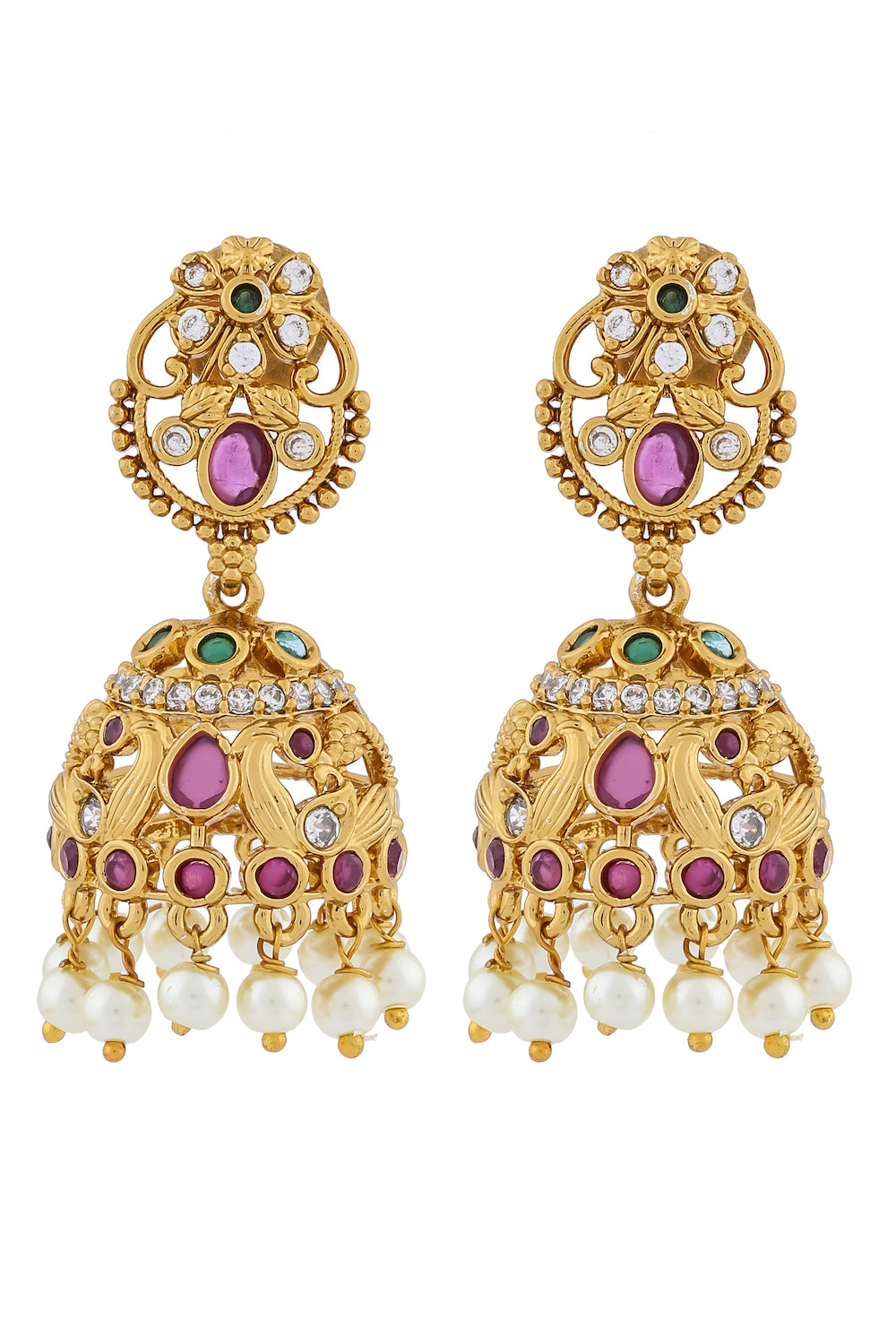 peacock jhumkas