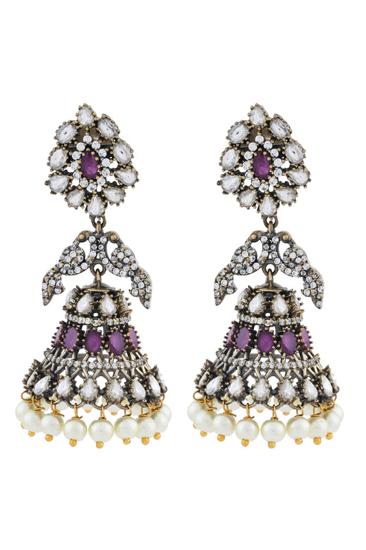 victorian polish long jhumkas