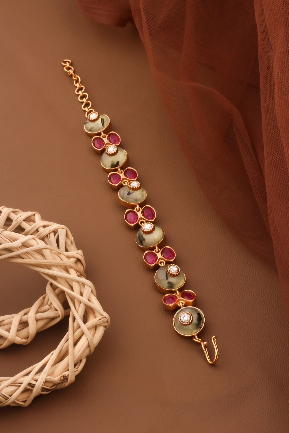 kundan semi precious bracelet