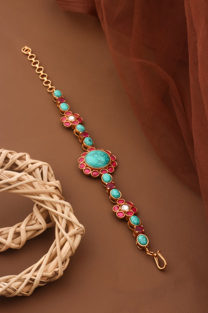 turquoise kundan bracelet