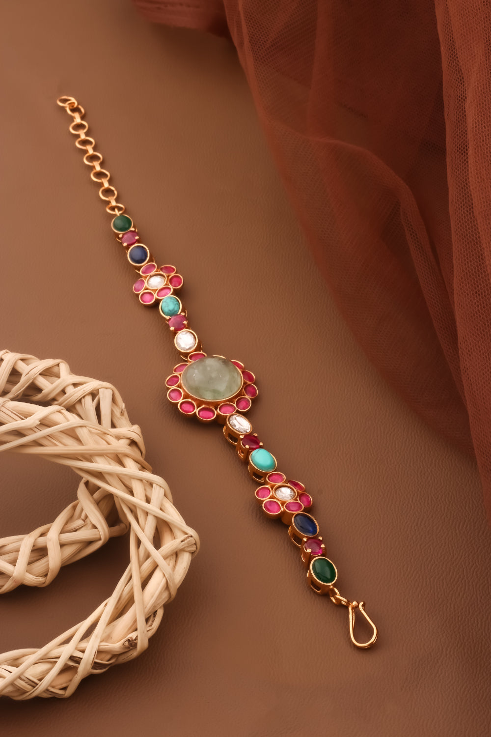 mint greenn kundan bracelet