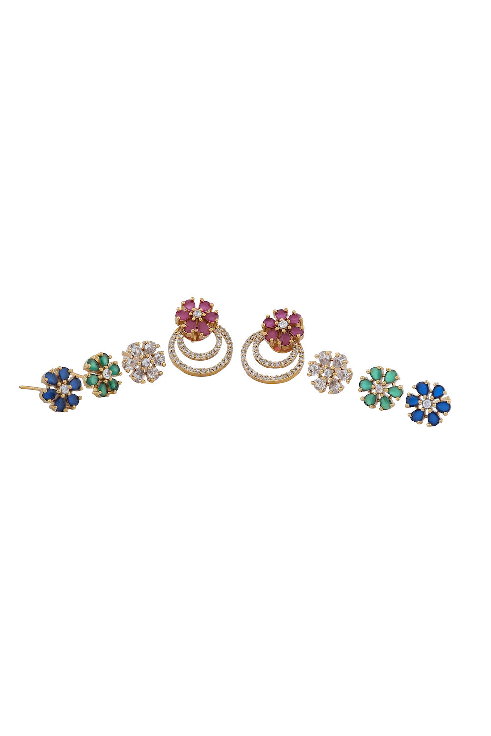 multicolour cz studs