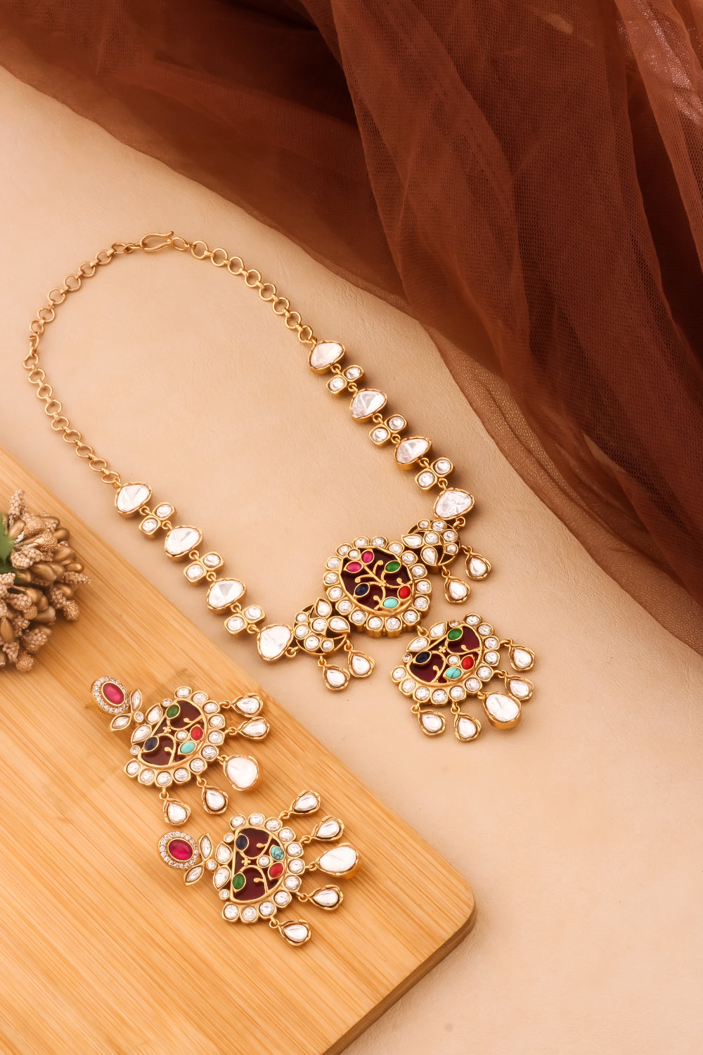 kundan long set