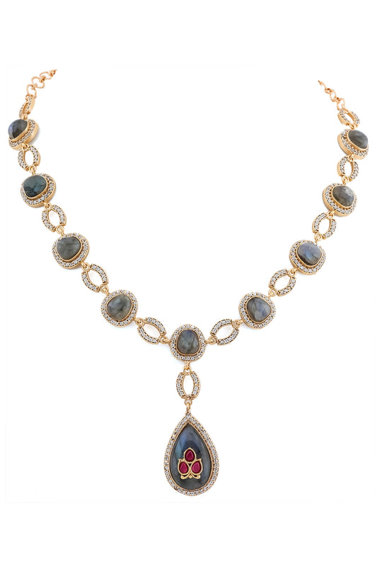 labradorite necklace set