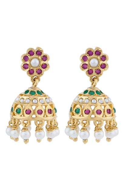 multicolour jhumka earrings