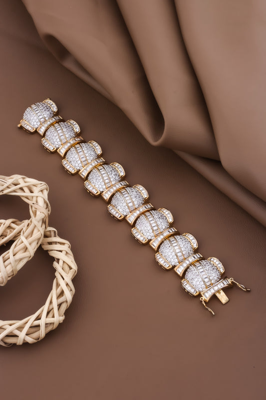 gold polish cz bracelet