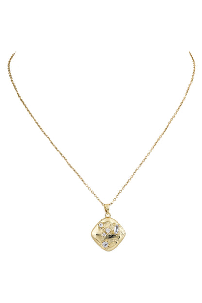 cz anti tarnish necklace stainless steel