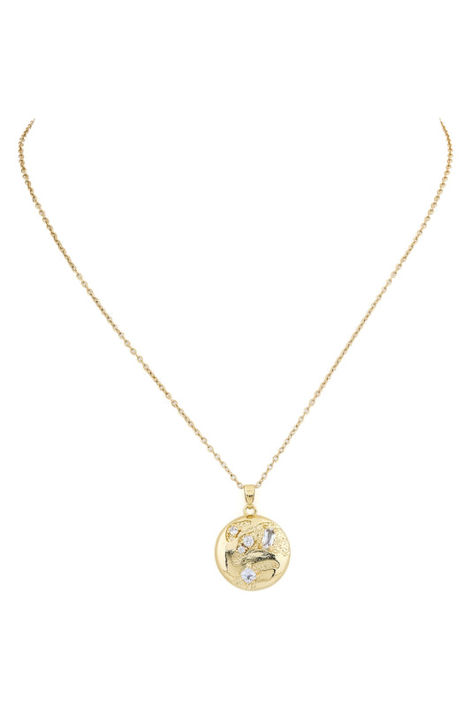 CZ anti tarnish gold necklace