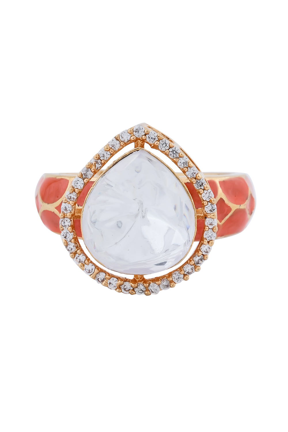 kundan Meena cz polki finger ring