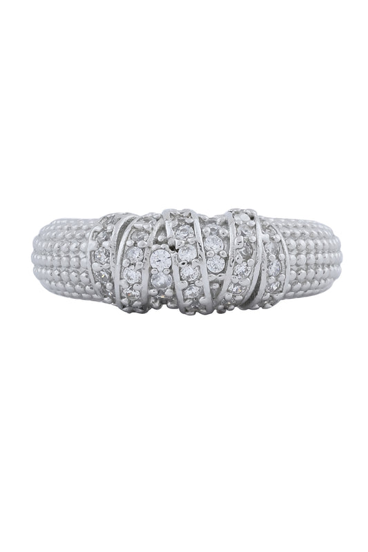 cz silver finger ring