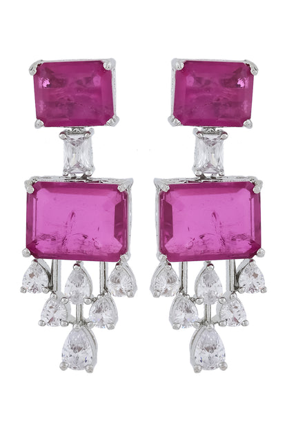 ruby pink diamond earrings