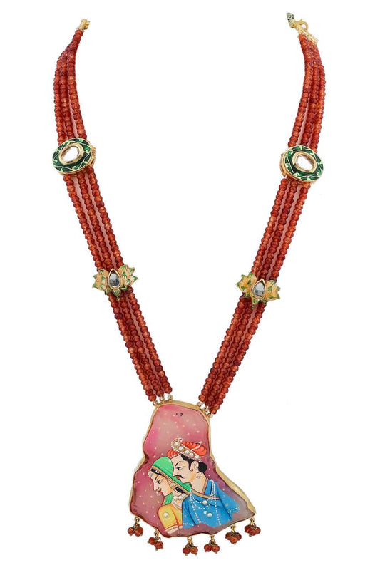 Meenakari Long Necklace Earrings Set mlnes250178